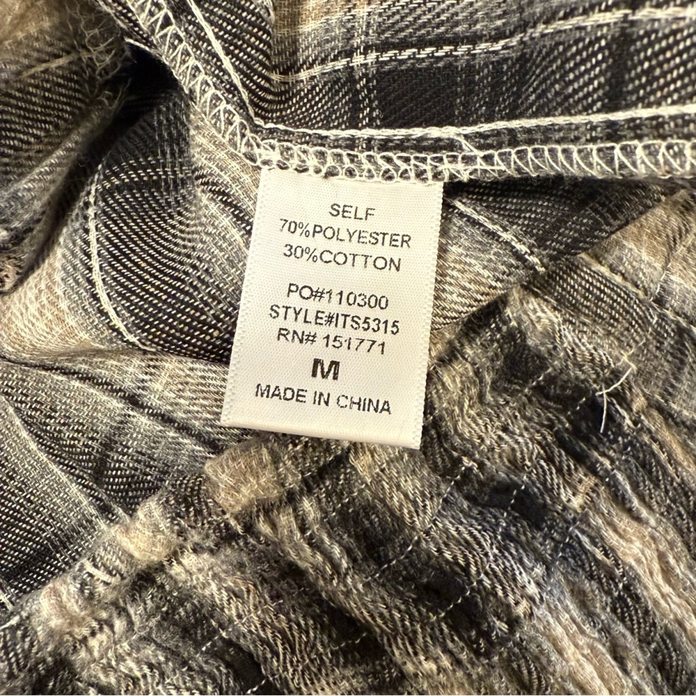 NWT Le Lis Gray Plaid Mini Skirt, Womens Size Medium Elastic Waist Pull On - Picture 5 of 5